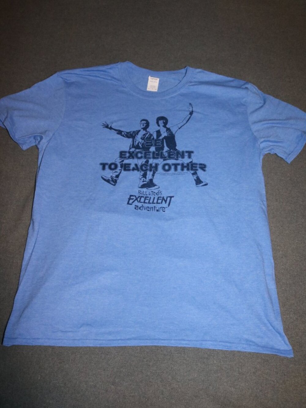 Bill & Ted's Excellent Adventure T-Shirt Mens XL Blue Gildan 2015 Keanu Reeves